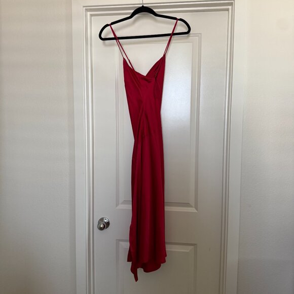 NWT! Astr the Label Gaia Cowl Neck Satin Midi dress sz XS event cocktail flaws - Picture 5 of 16